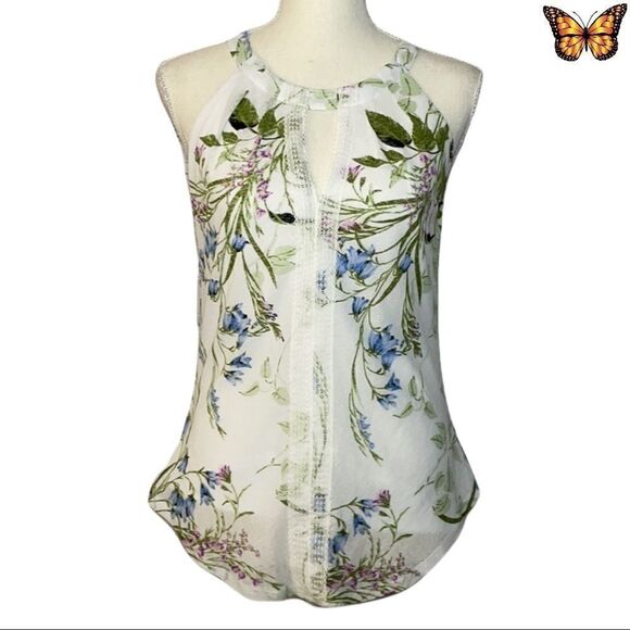 Le Chateau Floral Lace And Knit Halter Top Size Xxs - Picture 1 of 11